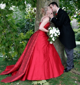 Me and my bargain husband on our wedding day in Stamford, Lincs