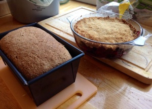 Homemade bread and crumble